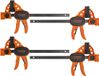 Jorgensen Schroefklemme set eenhandklemme 4 stuks, Spanwijdte 150 mm, rekbereik tot 290 mm