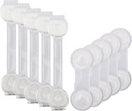 BillyBath Babykastsloten Kinderbeveiliging voor kasten, laden, koelkasten, toiletbrillen met sterke lijm, geen boren nodig, twee vormen, transparant, verpakking van 10