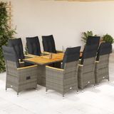 Maison Exclusive - Salon de jardin 9 pièces avec coussins, rotin synthétique gris