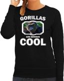 Bellatio Decorations Bol Dieren gorilla apen sweater zwart dames - gorillas are serious cool trui - cadeau sweater stoere gorilla/ gorilla apen liefhebber XXL