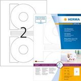 HERMA Special - Papier - mat - permanent zelf-klevend - wit - 116 mm rond 200 etiket(ten) (100 vel(len) x 2 ondoorzichtige CD/DVD-etiketten