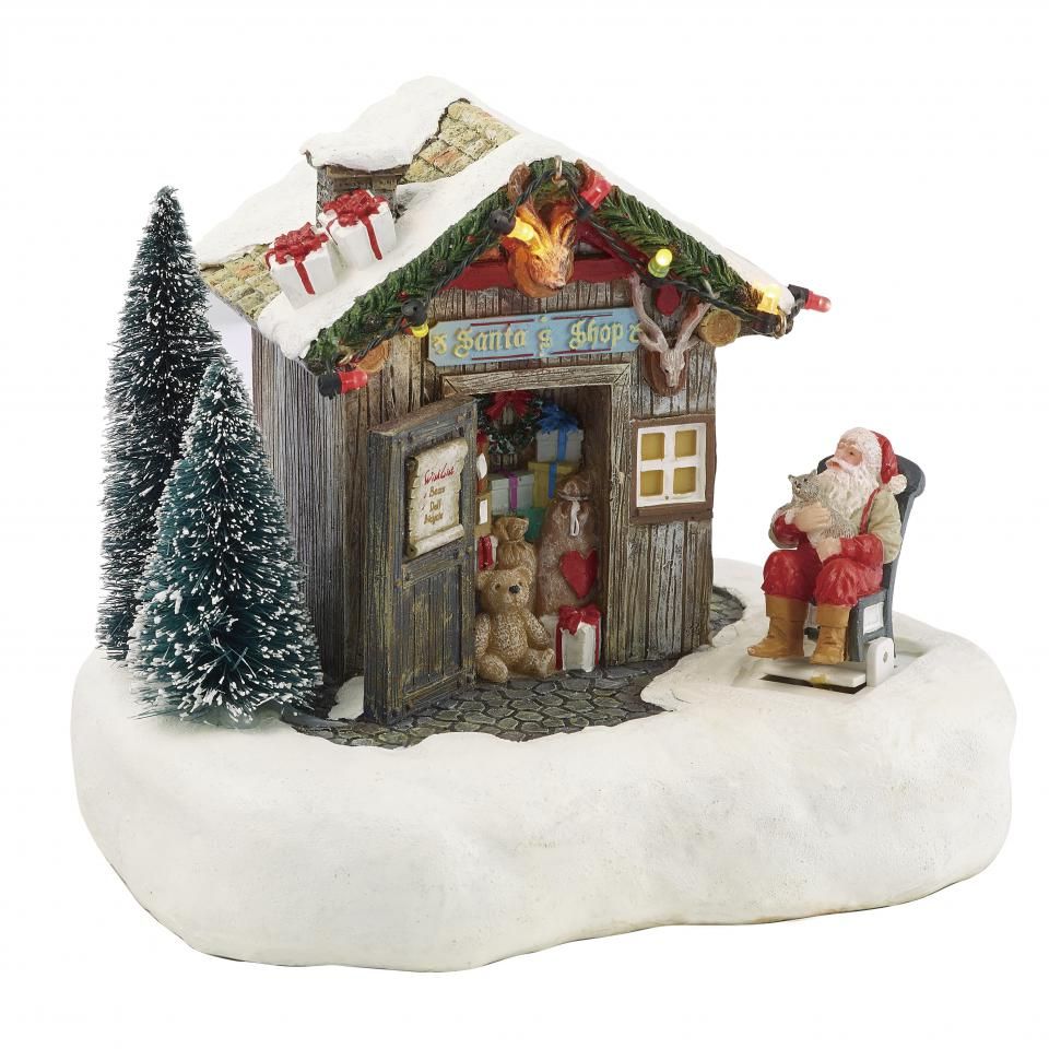 Luville Santa's Shop - Kerstdorp Miniatuur - L16,5 x B12 x H13,5 cm - Multikleur