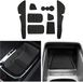 Tapis Antidérapants en Caoutchouc - Pour Console Centrale, Porte-Gobelets et Accoudoir - Compatible avec ID.4 ID.5 GTX Pro 2020-2024 - Noir