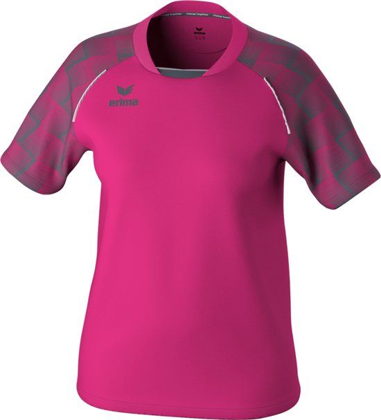 Erima Evo Star Shirt Korte Mouw Dames - Fluo Roze / Slate Grey - Maat 40