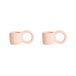 Petite Friture - Ø 6 x H 5,5 cm - Lot de 2 Donut - Rose - Faïence émaillée - Designer Pia Chevalier