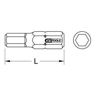 KS Tools 1/4" CLASSIC bit inbus - 25mm - 7/64" - set van 5