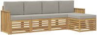 vidaXL Tuinset met 5 zitplaatsen, wit en lichtgrijs, polyester
