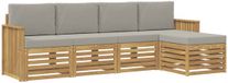 vidaXL Tuinset met 5 zitplaatsen, wit en lichtgrijs, polyester