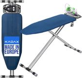KADAX Inklapbare strijkplank van aluminium - 120 x 42 cm - In hoogte verstelbaar - Met strijkijzerhouder - Donkerblauw
