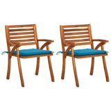 VidaXL Fauteuils de jardin 3 pcs avec coussins bois d'acacia massif