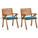 VidaXL Tuinstoelen 3 st met kussens massief acaciahout