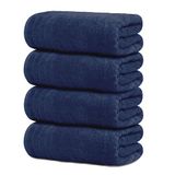 Tens Towels Grote badhanddoeken, 100% katoen, 76 x 150 cm, extra grote badhanddoeken, lichter gewicht, sneller te drogen, super absorberend, perfecte badhanddoeken (pak van 4, marineblauw)