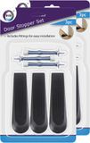 DID Deurstoppers/deurwiggen - Set van 6x stuks - Zwart - Rubber