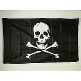 AZ FLAG Pirate Skull and Crossbones Flag 150x90 cm Light Polyester 2 Rings