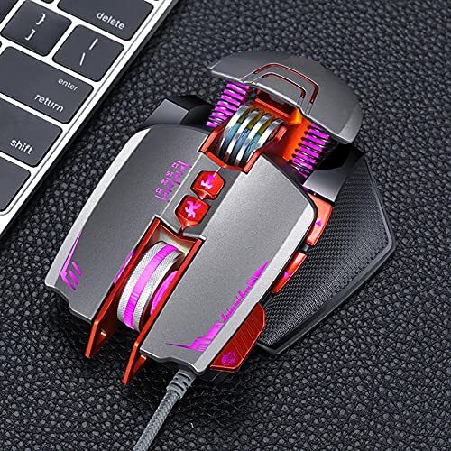 ASRG Usb Bedrade Muis Programmeerbare Gaming 3200Dpi Verstelbare Backlight 8 Aangepaste Knop Mechanische Gaming Muizen Voor/Lol Spacegrey