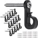 JGS ® Set de 20 crochets de suspension solides pour éclairage intérieur et extérieur, noir