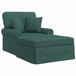 vidaXL Chaise longue vert foncé tissu 91 x 157 x 91 cm