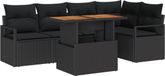 vidaXL Hoek loungeset 6-delig Polyrattan Zwart