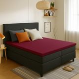 Saphira ESSENTIALS Badstof Topper Hoeslaken – Bordeaux – 180/200x200/220 cm – 20 cm Matrashoogte – 360° Rondom Elastiek – Luxe Comfort & Perfecte Pasvorm