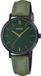 Casio LTP-VT02BL-3A Dameshorloge Groene Twaalfkronkel Zwarte Kast Leren Band