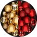 Decoris Kaemingk B.V. Kerstballen 60x stuks - mix goud/rood - 4-5-6 cm - kunststof - kerstversiering