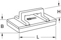 KS Tools houten wrijfplank, rechthoekig met spons, 180x330mm - 1 stuk