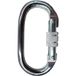 TEUFELBERGER Schroefkarabijnhaak, staal, ovaal, SL zilver, openingsbreedte 18 mm