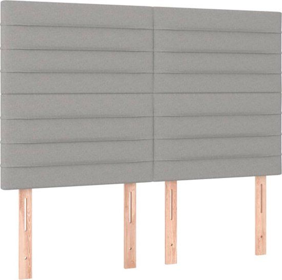 vidaXL Hoofdbord Lichtgrijs Stof 144x5x118/128 cm