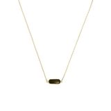 Lucardi Dames 14 karaat geelgouden ketting met onyx - 45 cm