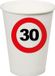 Merkloos / Sans marque Espa Nv Verjaardagsfeest leeftijd bekertjes 30 jaar - 24x stuks - papier - thema leeftijd stopbord