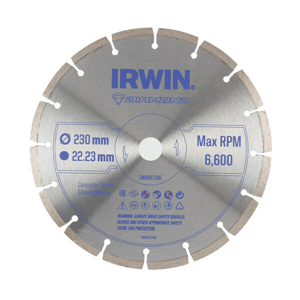Irwin IRWIN Pro Performance diamantzaagblad 230mm voor haakse slijper, steen,