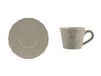 H&H Set 6 Tazze Caffè Celine In Stoneware Con Piatto Grigio Cc100