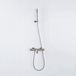 Fortifura Calvi Thermostatische badkraan met staafhanddouche, handdouchehouder en metalen doucheslang - PVD - geborsteld RVS