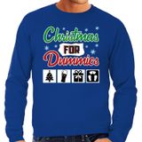 Bellatio Decorations Shoppartners Bv Foute Kersttrui / sweater - Christmas for dummies - blauw voor heren - kerstkleding / kerst outfit S