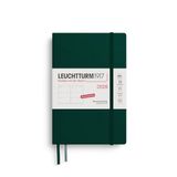 LEUCHTTURM1917 372538 weekkalender Paperback (B6+) 2026, 12 maanden, bosgroen, Duits