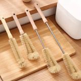 Sans marque Jeu de 4 brosses de nettoyage avec manche en bois