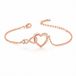 LGT JWLS Rosegoudkleurige Verstelbare Dames Armband met Hart, Infinitysymbool en Witte Zirkonia