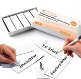 ECENCE beschrijfbare magneetstrips, 75 stuks - 60x20mm - wit