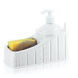 PARENCE. Multifunctionele gootsteenorganizer met zeepdispenser en sponsorganizer
