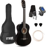 MAX SoloArt Akoestische Kinder Gitaar 3/4 Zwart