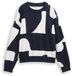 Tom Tailor Denim - Sweatshirt met patroon in losse pasvorm - Maat S - navy white big scale print
