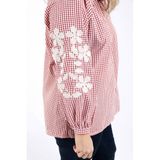 Paprika geruit blouse donkerrood