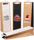 HEKU Kerstflessentassen met hotfoil-afwerking en reliëf, 24 stuks, 4 trendy kerstmotieven, hoogwaardig papier, veelzijdige afmetingen voor wijn en sterke drank, 40 x 10 x 12 cm