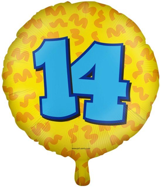 Merkloos / Sans marque Paperdreams Folieballon Happy Party 14 jaar (45 cm)