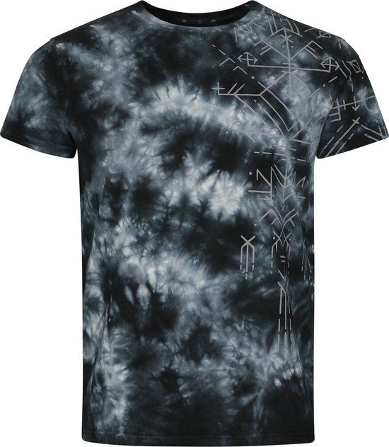 Black Premium by EMP blauw/zwart batik T-shirt met print - Heren - M