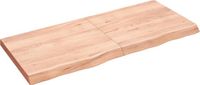 vidaXL Wastafelblad 140x60x(2-6) cm behandeld massief eikenhout lichtbruin