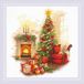 RIOLIS - Kerst Serenity 2265, vakantie kruissteek kits 11¾" x 11¾", kruissteek kits voor beginners en gevorderden, kerst borduurpakket