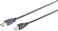 3x USB-A naar USB-B adapterkabels, 2.0, zwart, 3m