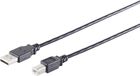 3x USB-A naar USB-B adapterkabels, 2.0, zwart, 3m