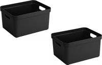 Sunware Opbergbox Sigma - 6 stuks - Kunststof - 32 liter - Zwart